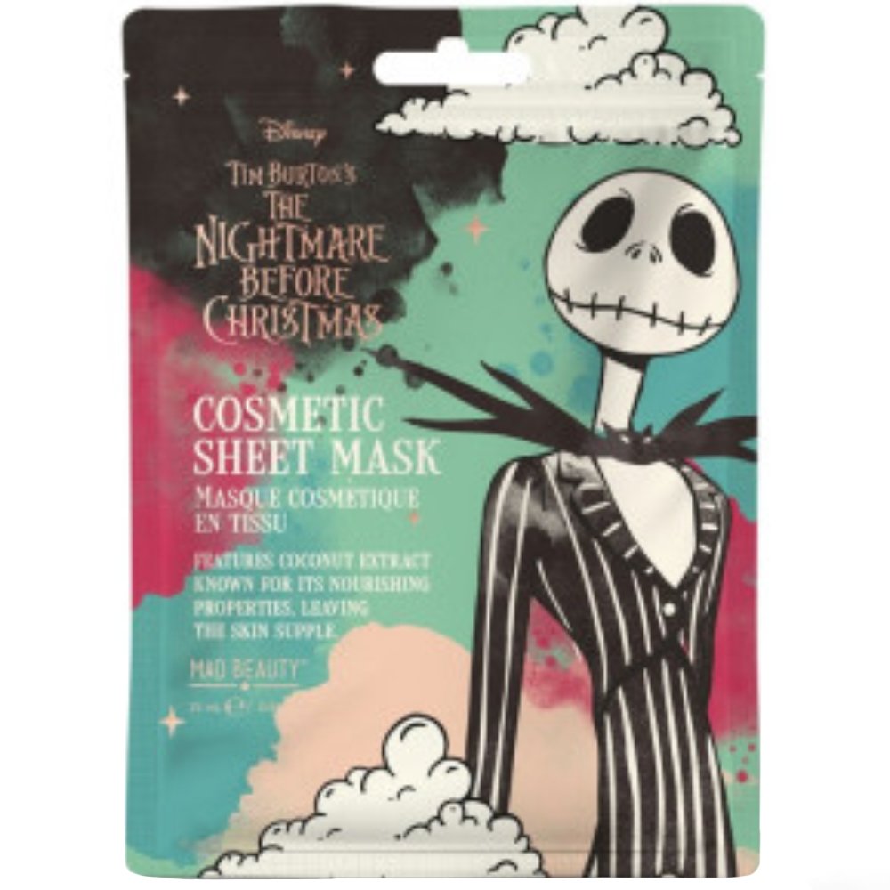 Mad Beauty Jack Skellington Face Mask Ενυδατική Μάσκα Προσώπου για Αναζωογόνηση & Απαλή Επιδερμίδα Εμπνευσμένη από τον Jack Skellington & τη Sally 25ml