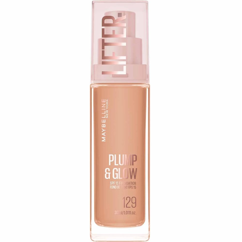 MAYBELLINE Maybelline Lifter Plump & Glow Spf15 Foundation Ενυδατικό Foundation Μεσαίας Προστασίας, 2% Νιασιναμίδη & Υαλουρονικό Οξύ για Γεμάτη & Φωτεινή Όψη Όλη Μέρα 30ml - 129