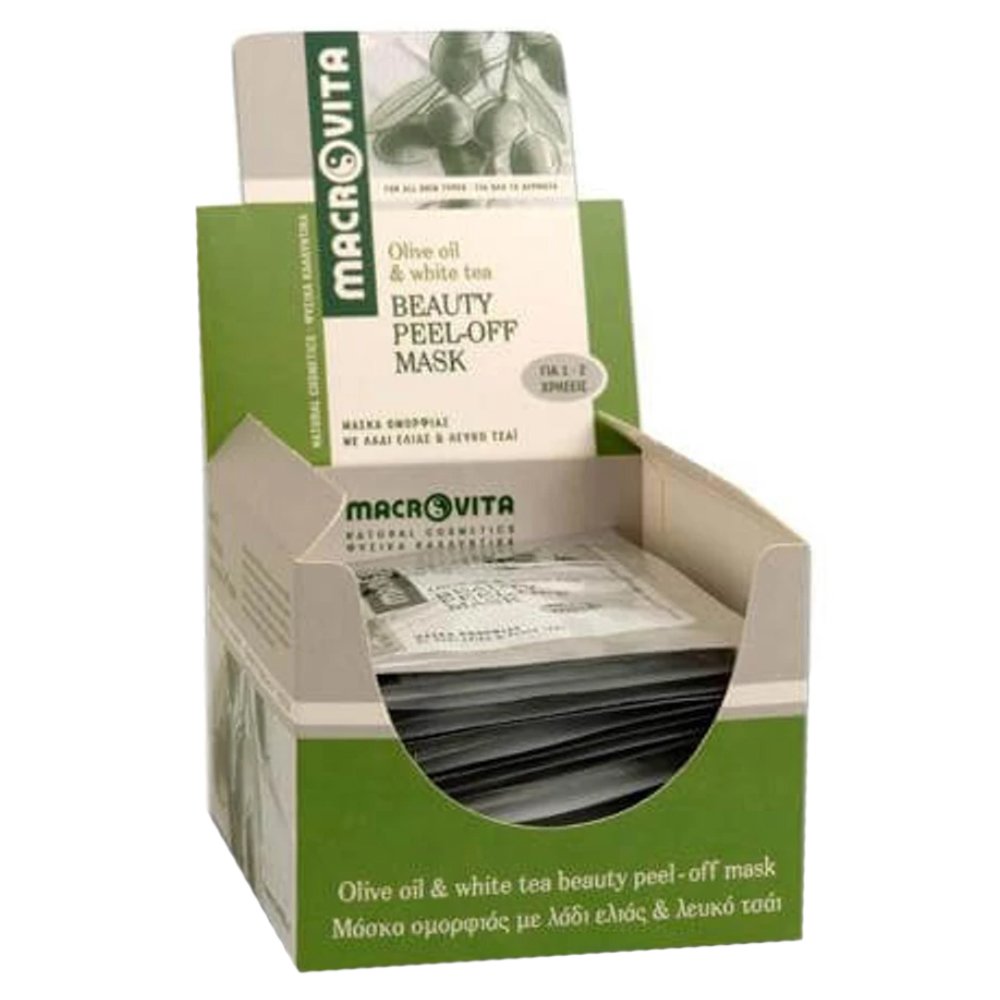 Macrovita Beauty Peel Off Mask Μάσκα Ομορφιάς με Λάδι Ελιάς & Λευκό Τσάι 1x15ml