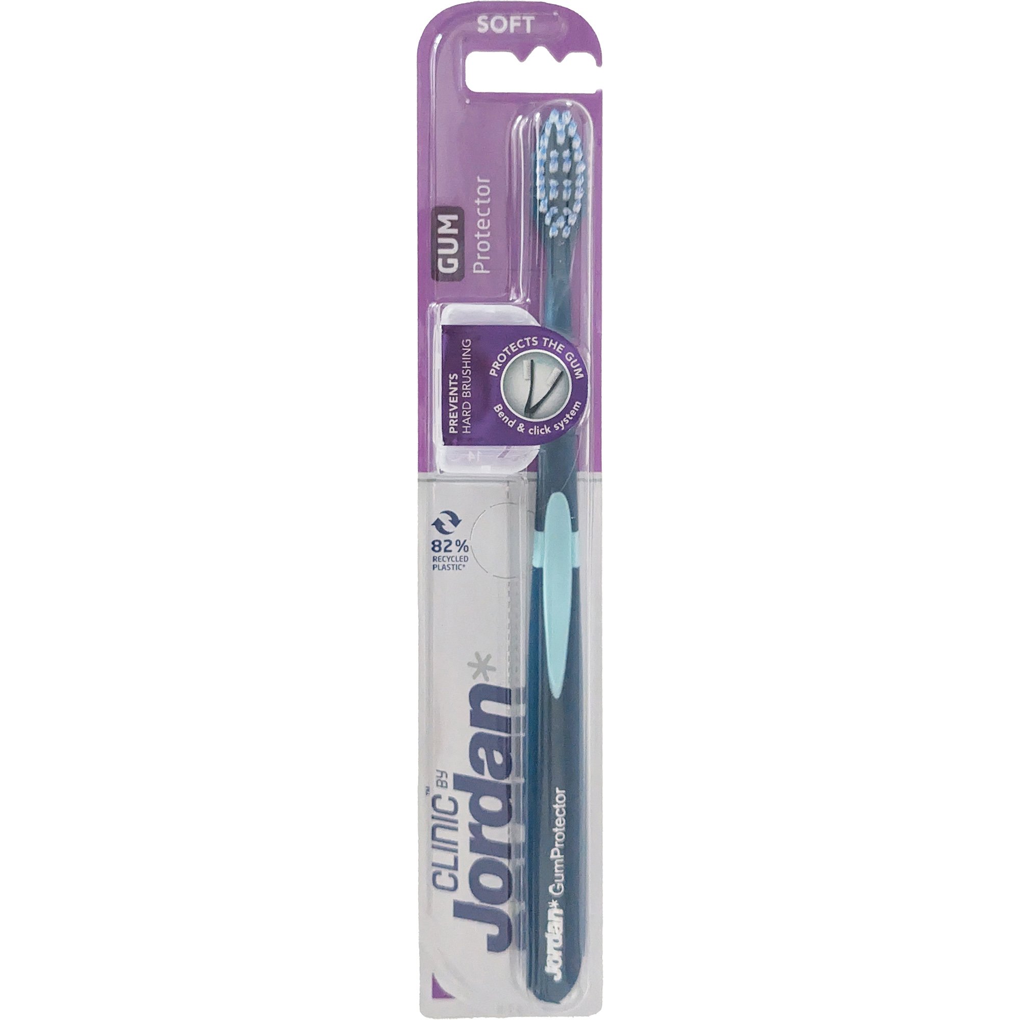 Jordan Clinic Gum Protector Toothbrush Soft 1 Τεμάχιο Μαλακή Οδοντόβουρτσα για Βαθύ Καθαρισμό με Εξαιρετικά Λεπτές Ίνες Κωδ 310058 – Πετρόλ