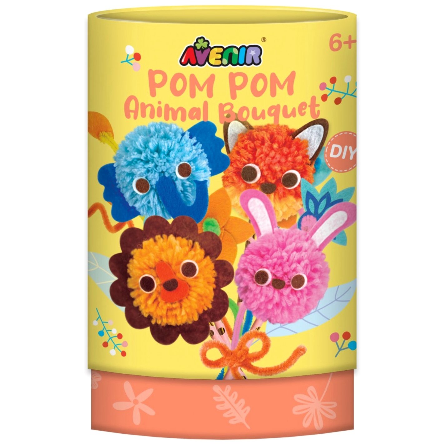 Avenir Avenir Pom Pom Animal Bouquet 6m+, Παιχνίδι Διασκέδασης για τα Παιδιά με Θέμα τα Ζώα 1 Τεμάχιο