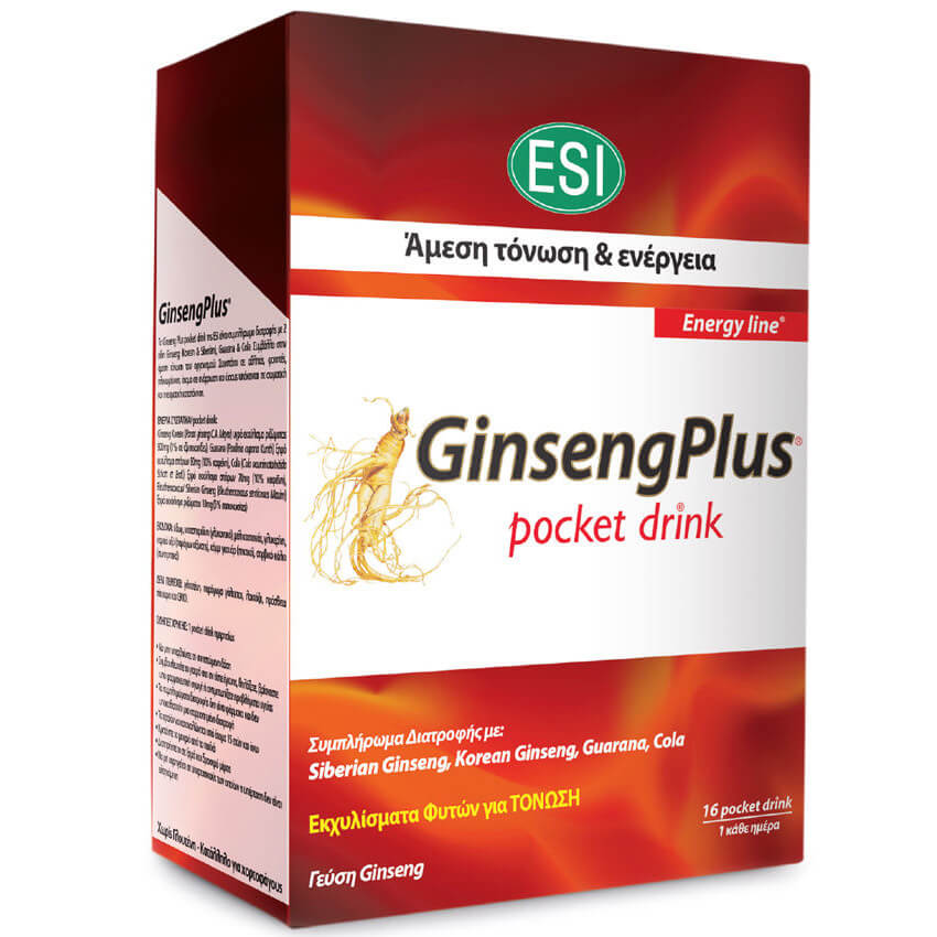 ESI Ginseng Plus Pocket Drink Συμπλήρωμα Διατροφής για Τόνωση 16x10ml