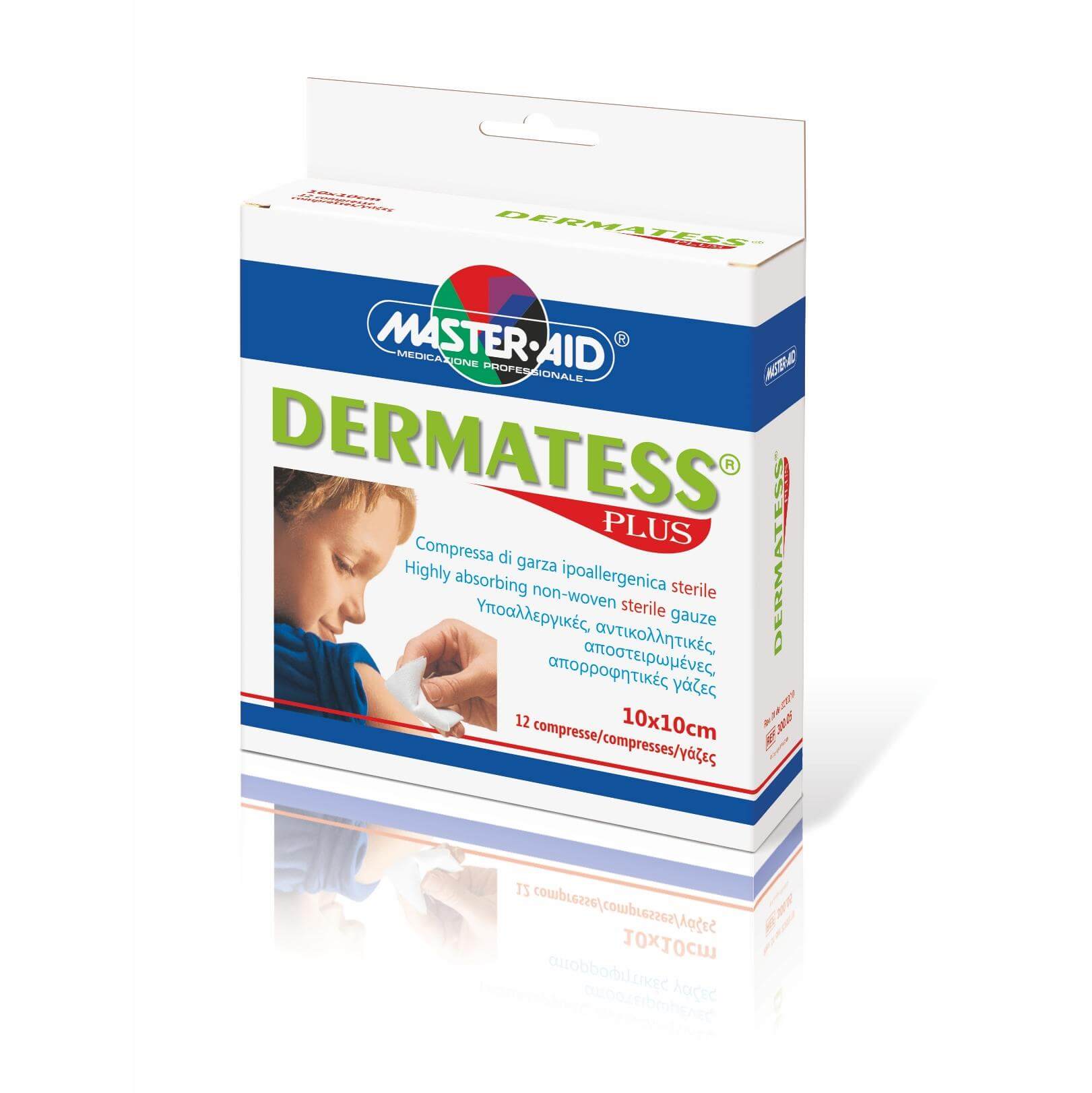 Master Aid Dermatess Plus Αντικολλητικές Γάζες 12τεμ. – 10 x 10 cm