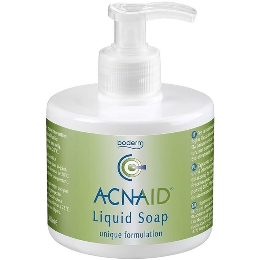 Boderm Acnaid Liquid Soap Υγρό, Καθαριστικό Σαπούνι Προσώπου για την Καθημερινή Περιποίηση της Λιπαρής Επιδερμίδας με Ακμή, με Αντλία 300ml