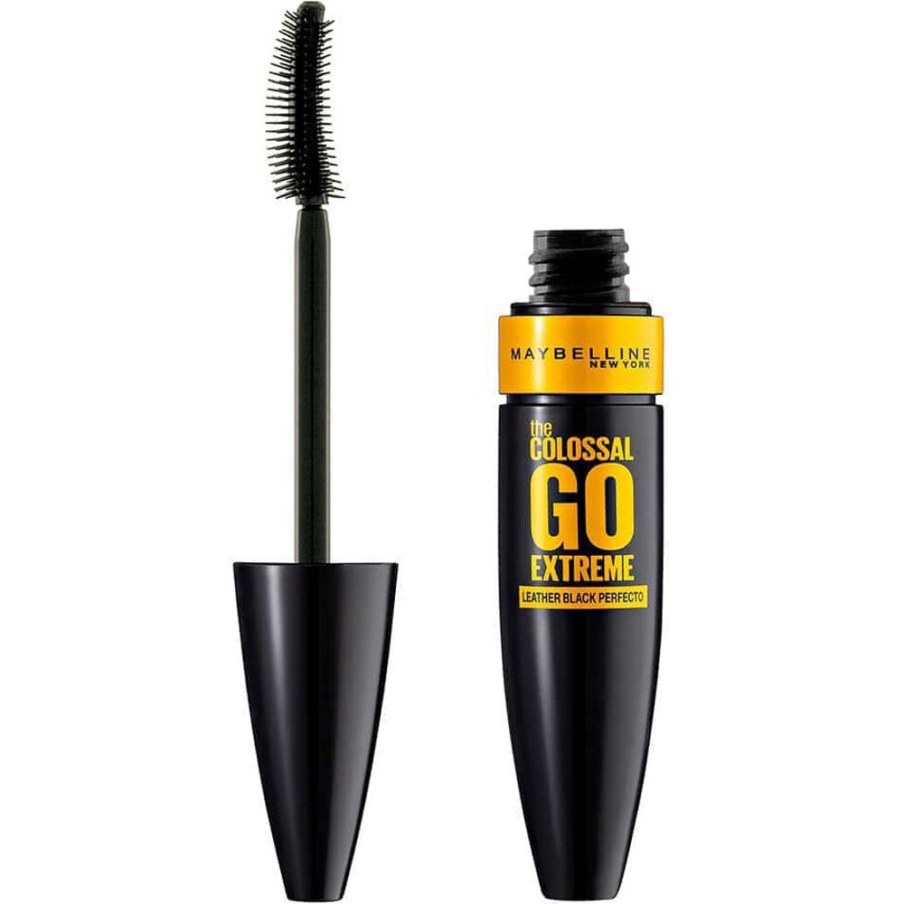 MAYBELLINE Maybelline The Colossal Go Extreme Leather Black Perfecto Μάσκαρα με Κολλαγόνο & Ειδικό Βουρτσάκι με Διπλές Καμπύλες για Έξτρα Όγκο 9.5ml