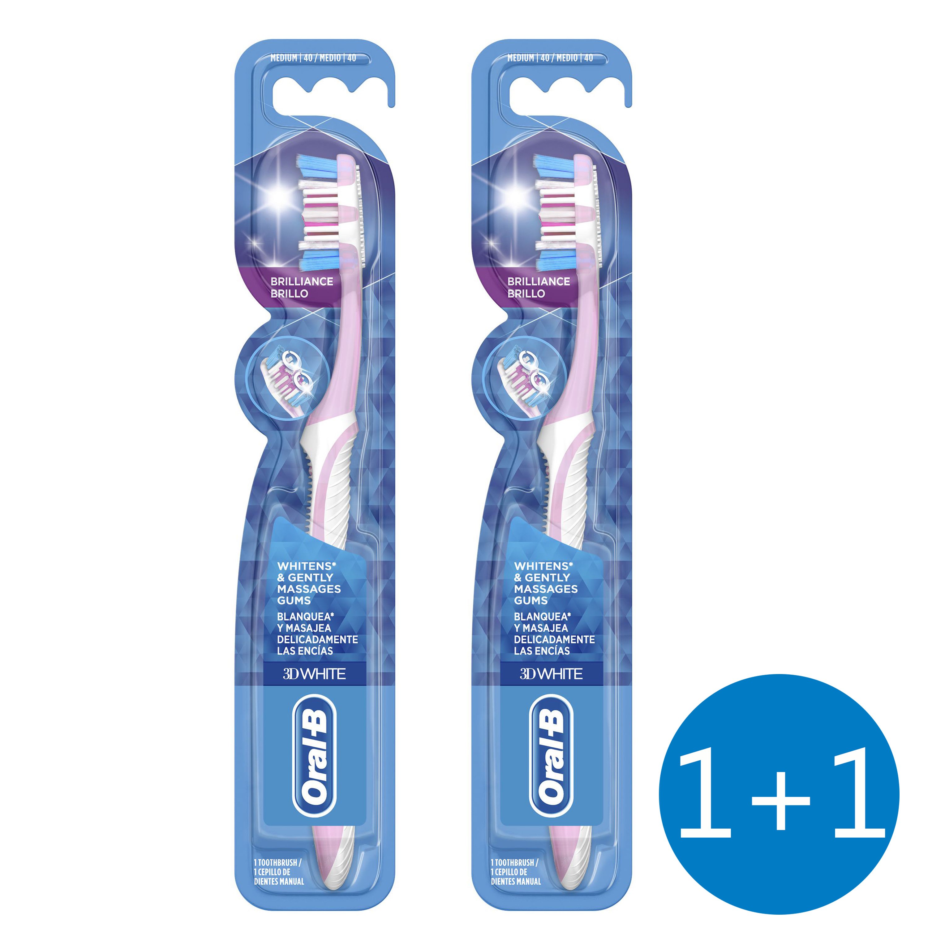 Oral-B Πακέτο Προσφοράς 3D White Brilliance Οδοντόβουρτσα για Λευκά Δόντια 1+1 Δώρο