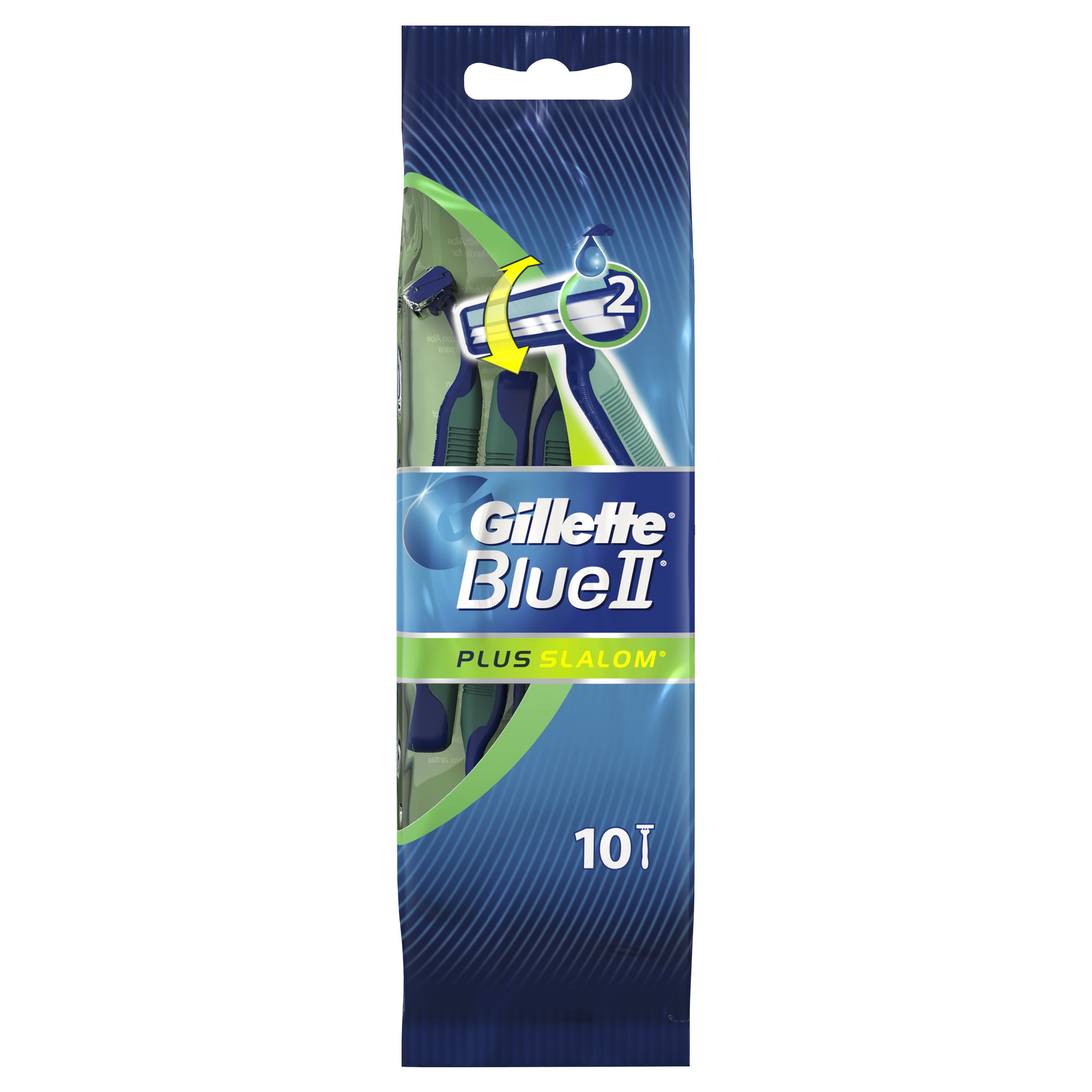 Gillette Blue II Plus Slalom Ανδρικά Ξυραφάκια μιας Χρήσης 10 τεμάχια