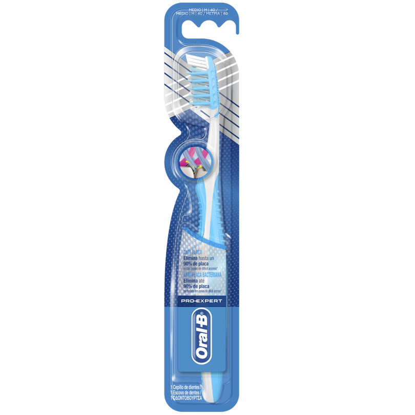 Oral-B Pro-Expert Cross Action Anti-Plac 40 Medium Οδοντόβουρτσα Κατά της Μικροβιακής Πλάκας με Εύκαμπτες Ίνες 1τεμάχιο