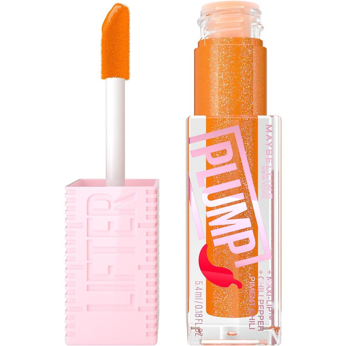 Maybelline Lifter Plump Gloss with Chili Pepper Ενυδατικό Lip Gloss με Τσίλι για Σαρκώδη Χείλη 5.4ml  - 008 Hot Honey