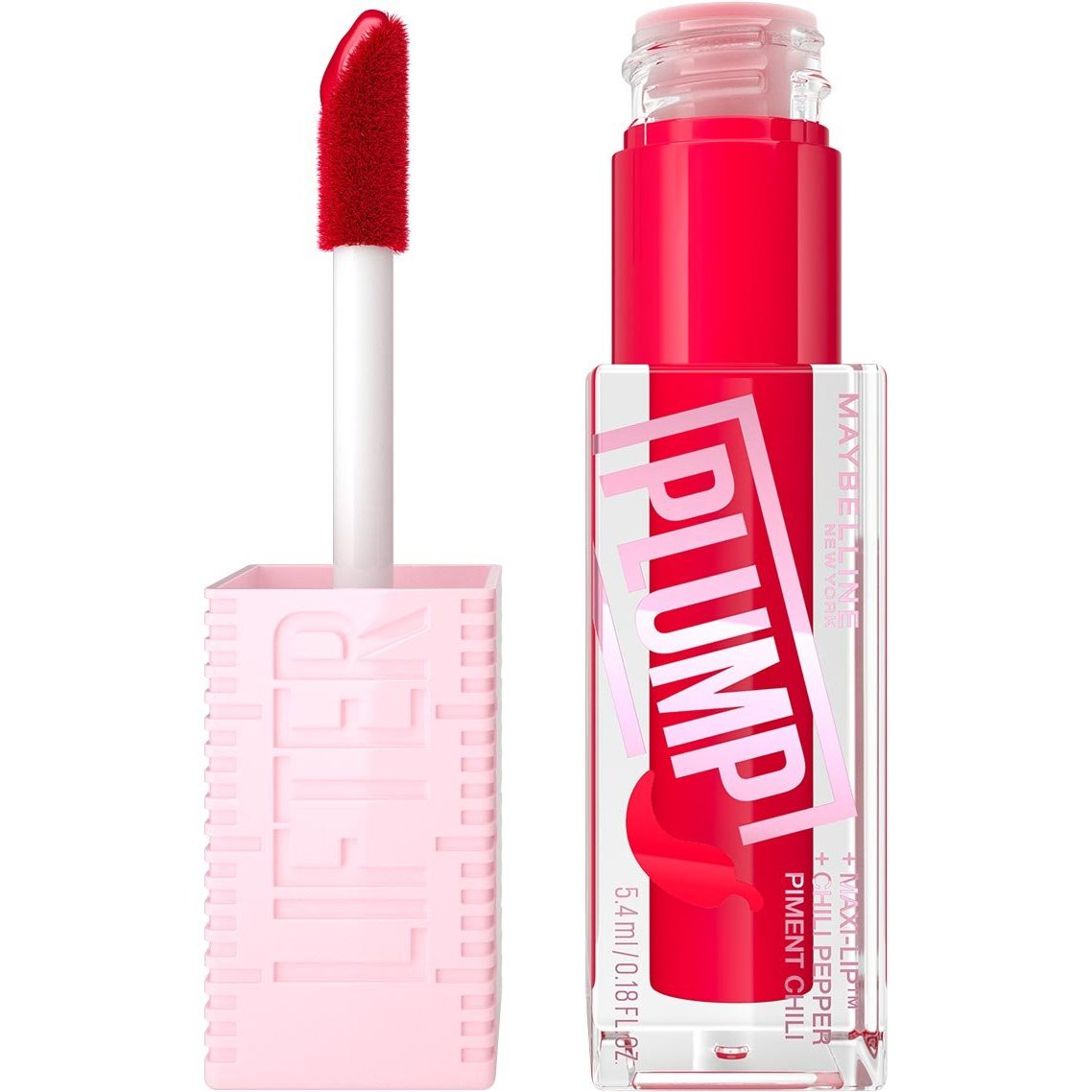 MAYBELLINE Maybelline Lifter Plump Gloss with Chili Pepper Ενυδατικό Lip Gloss με Τσίλι για Σαρκώδη Χείλη​​​​​​​ 5.4ml  - 004 Red Flag