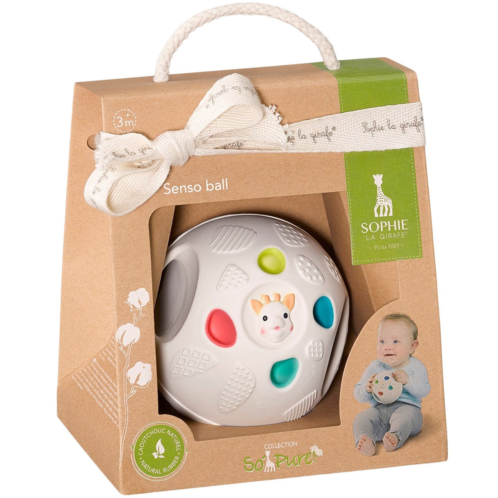Sophie La Girafe Sophie La Girafe Senso Ball Κωδ 220125 Μπάλα που Διεγείρει τις Αισθήσεις του Μωρού 3m+, 1 Τεμάχιο