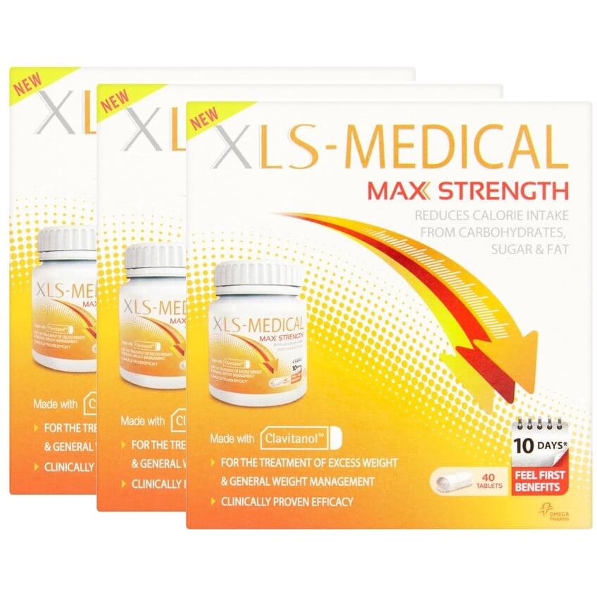 XLS Medical Max Strength για Έλεγχο του Σωματικού Βάρους & Πρόληψη & Αγωγή Κατά της Παχυσαρκίας 40 Δισκία 2+1 ΔΩΡΟ 120 Δισκία
