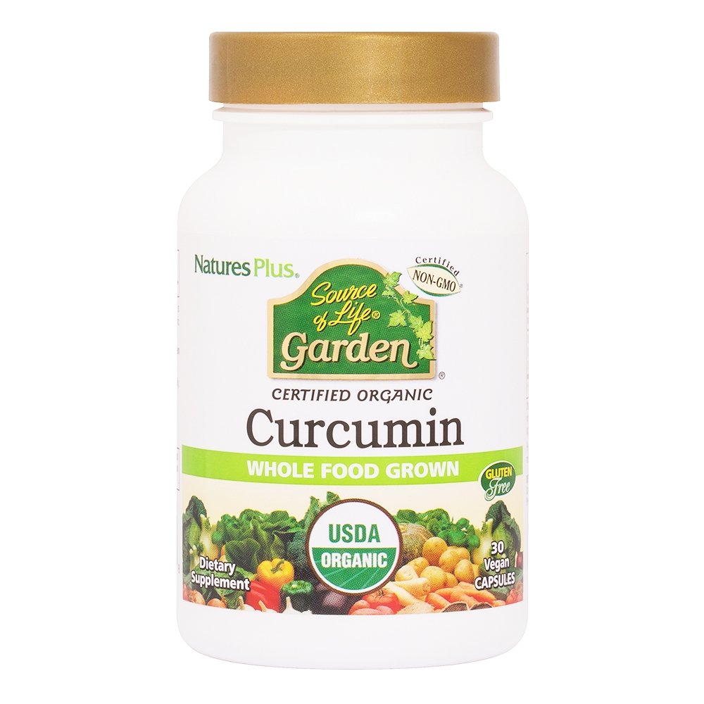 Natures Plus Certified Organic Garden Curcumin Συμπλήρωμα Διατροφής με Οργανική Κουρκουµίνη Μέγιστης Απορρόφησης 400mg 30caps