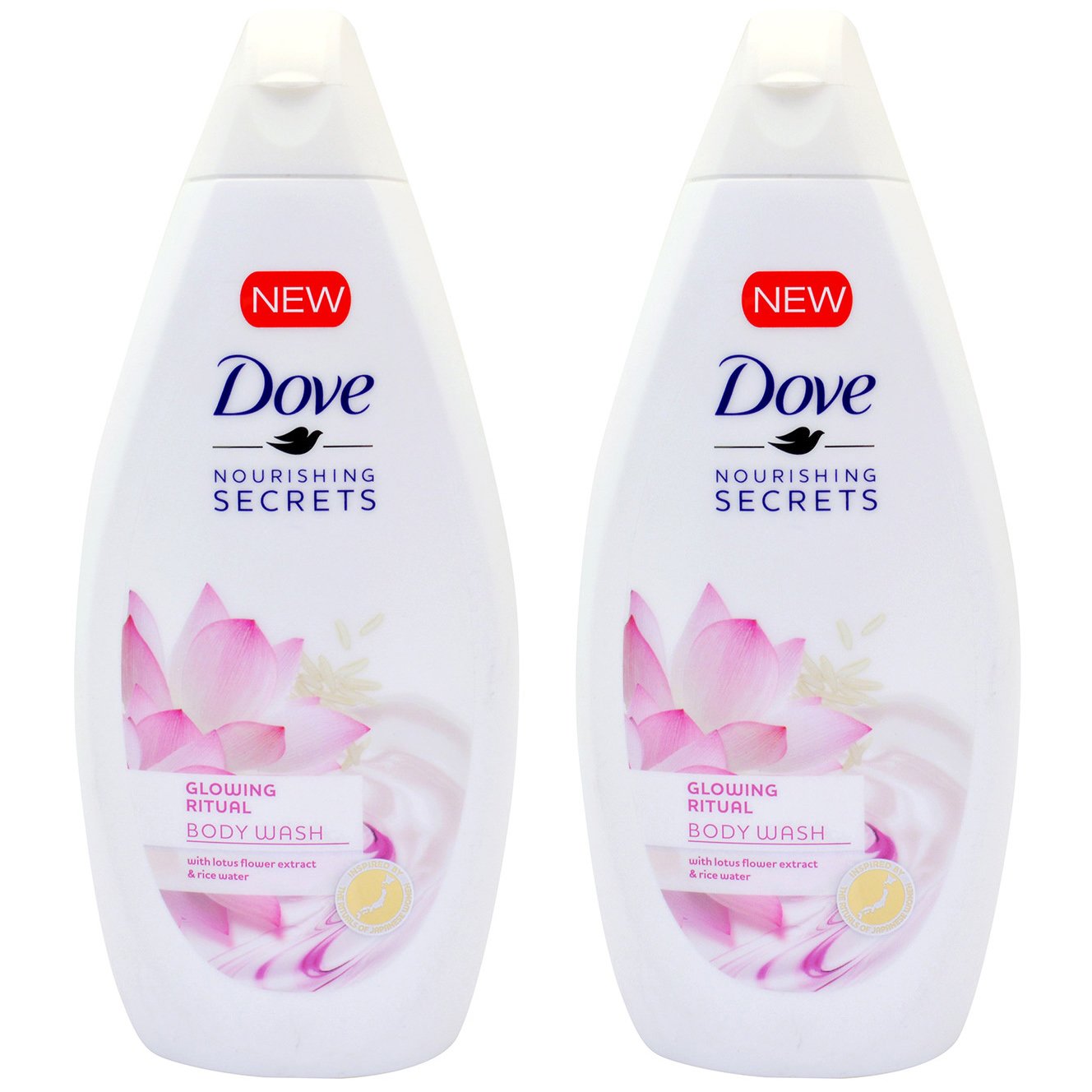 Dove Πακέτο Προσφοράς Glowing Ritual Lotus Flower Body Wash Αφρόλουτρο που Προσδίδει Λάμψη στην Επιδερμίδα 2x500ml 1+1 Δώρο