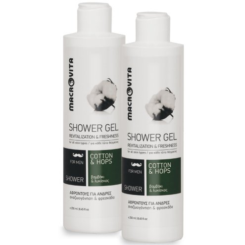 Macrovita Men Shower Gel Ανδρικό Αφροντούς για Αναζωογόνηση & Φρεσκάδα 2x250ml Promo σε Ειδική Τιμή