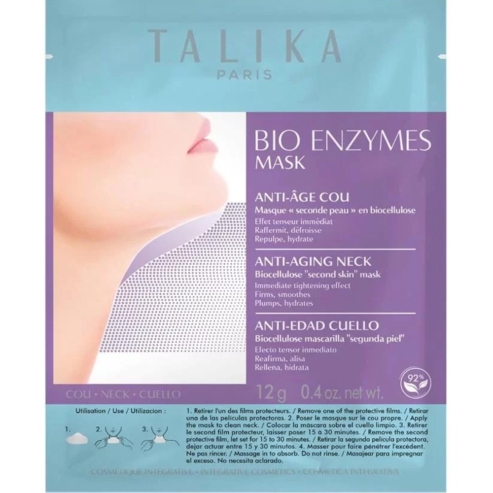 Talika Talika Bio Enzymes Anti-Aging Neck Mask Ισχυρή Αντιγηραντική Μάσκα Λαιμού σε Βάση Νανοϊνών 12g