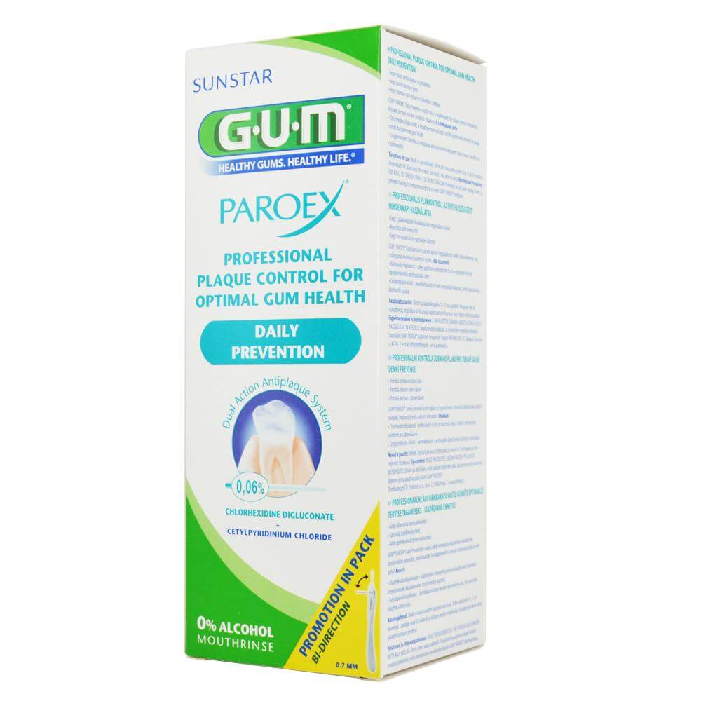 Gum Paroex 1702 Daily Prevention 0.06% Στοματικό Διάλυμα Ενήλικων Ενάντια στη Πλάκα για Υγιή Ούλα 500ml