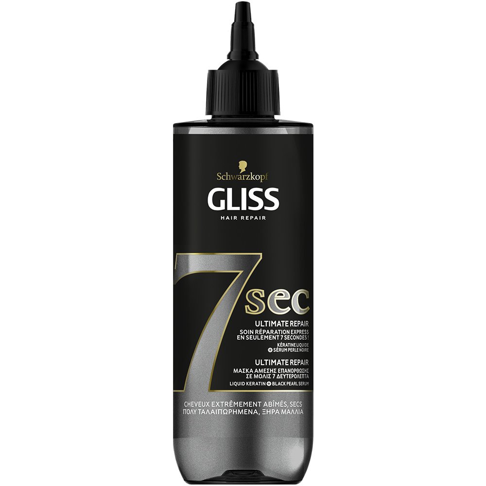 Schwarzkopf Gliss 7 sec Ultimate Repair Μάσκα Μαλλιών για Άμεση Επανόρθωση για Πολύ Ταλαιπωρημένα, Ξηρά Μαλλιά 200ml