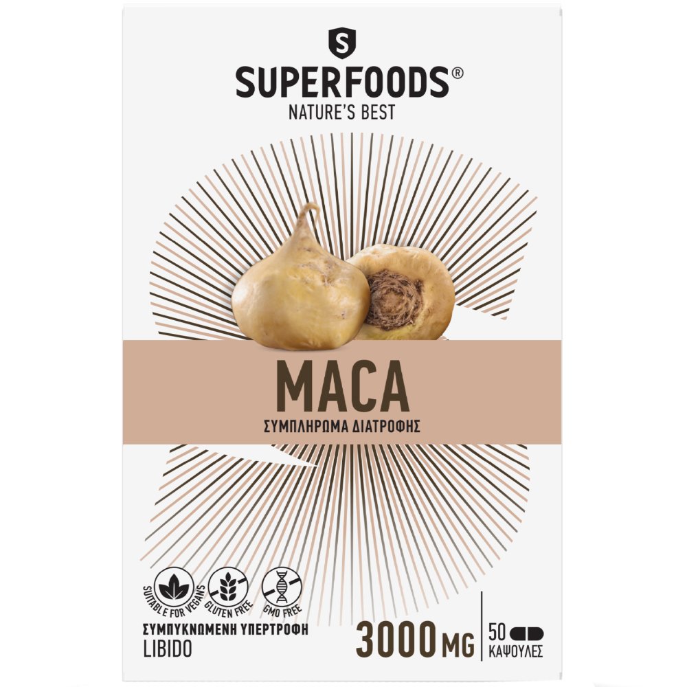 Superfoods Maca 50caps,Συμπλήρωμα Διατροφής για την Αύξηση της Libido