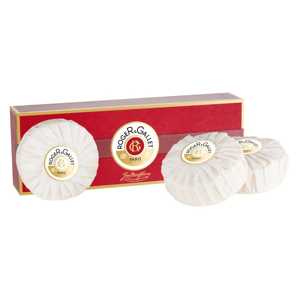Roger & Gallet Jean Marie Farina Perfumed Soap Pack Πολυτελής Κασετίνα με 3 Φυτικά Σαπούνια Σώματος με Δροσερό Άρωμα 3x100gr