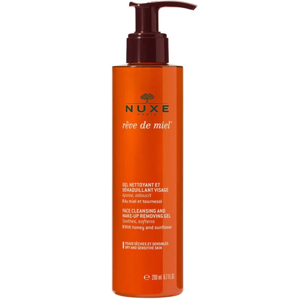Nuxe Reve De Miel Face Cleansing & Make-Up Removing Gel Απαλό Τζελ Καθαρισμού & Ντεμακιγιάζ Προσώπου για Ξηρές & Ευαίσθητες Επιδερμίδες 200ml