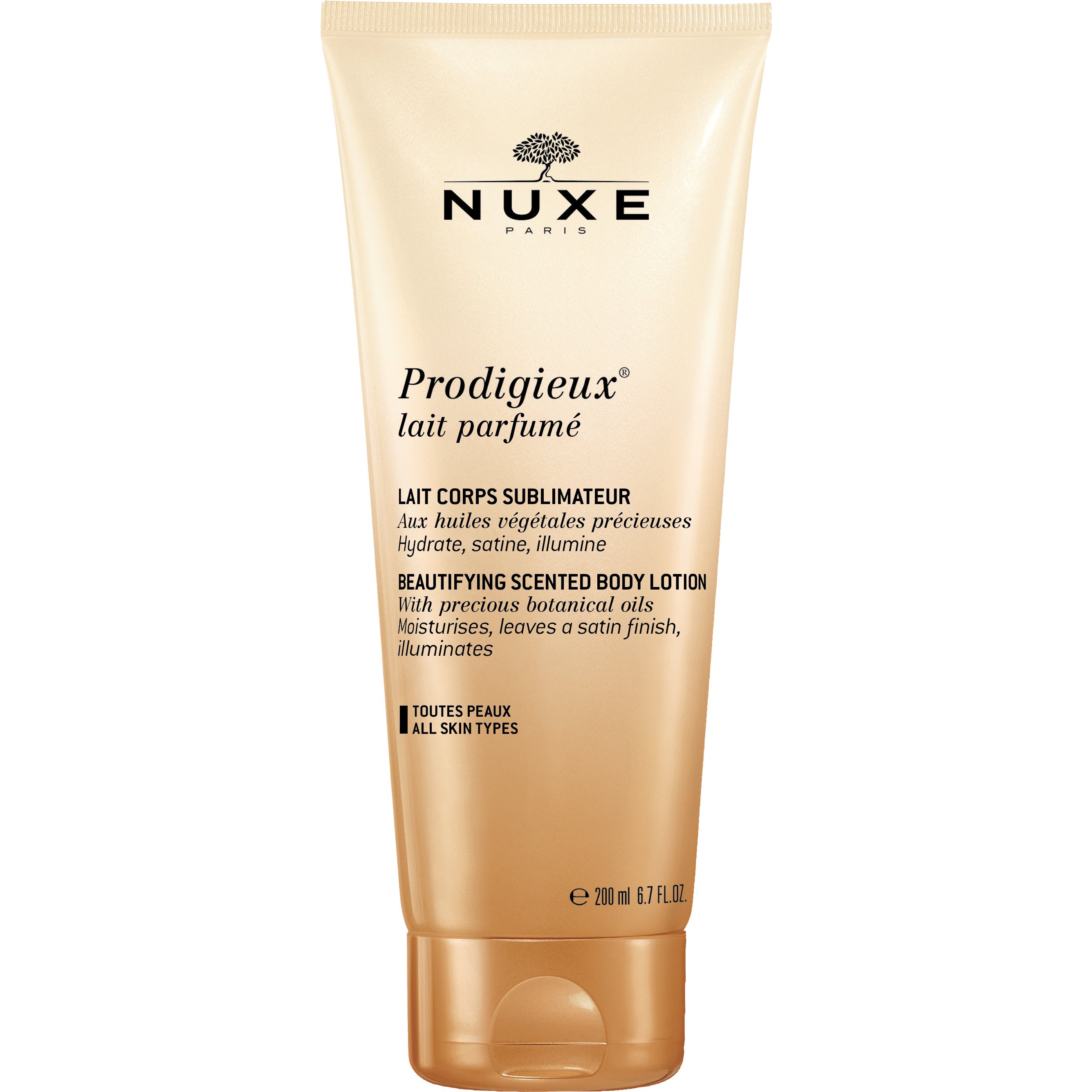 Nuxe Prodigieux Body Lotion Ενυδατώνει, Φωτίζει την Επιδερμίδα & Αφήνει ένα Σατινέ Φινίρισμα, με Πολύτιμα Βοτανικά Έλαια 200ml