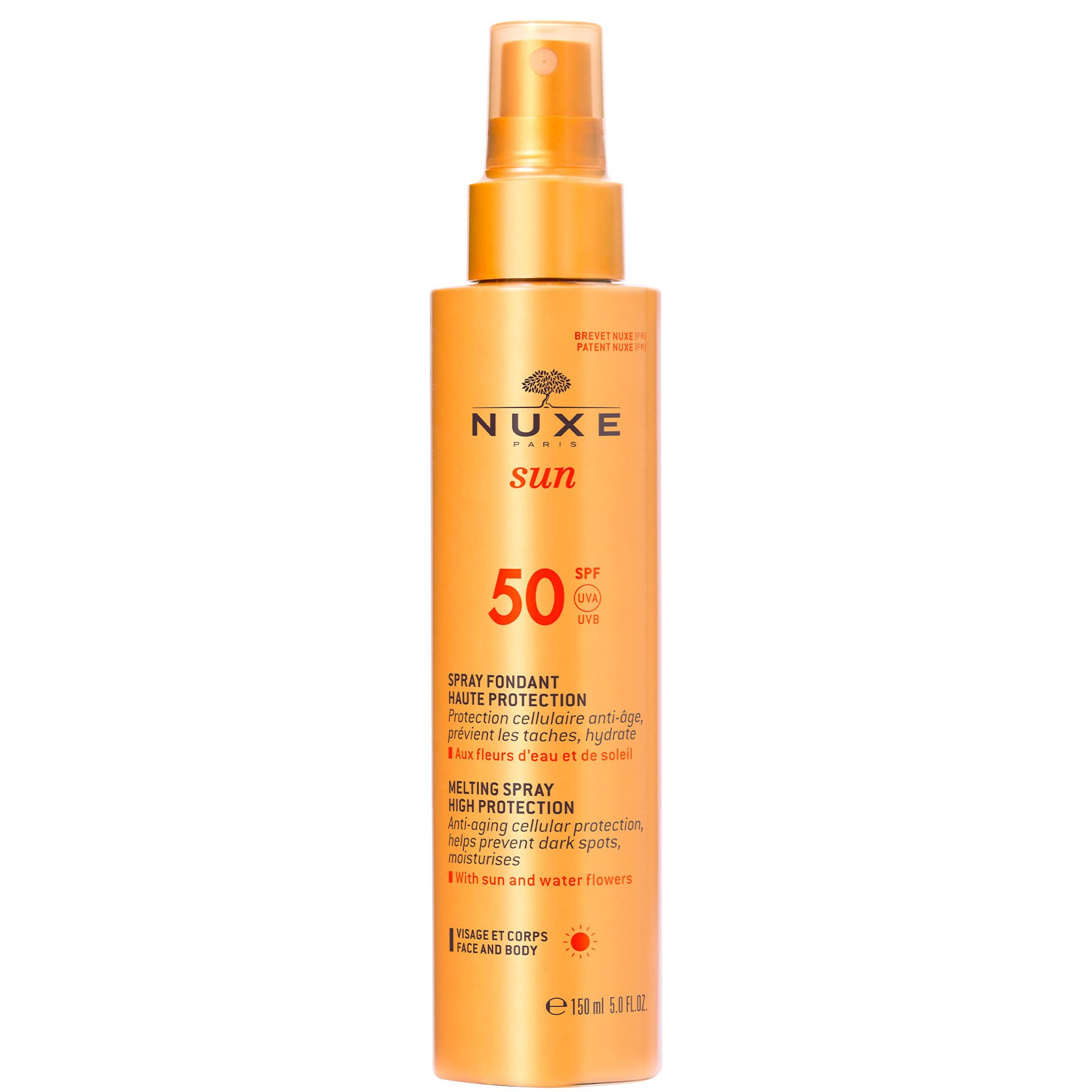 Nuxe Sun Milky Spray Fondant Haute Protection Spf50 Αντηλιακό Γαλάκτωμα Υψηλής Προστασίας Προσώπου & Σώματος 150ml