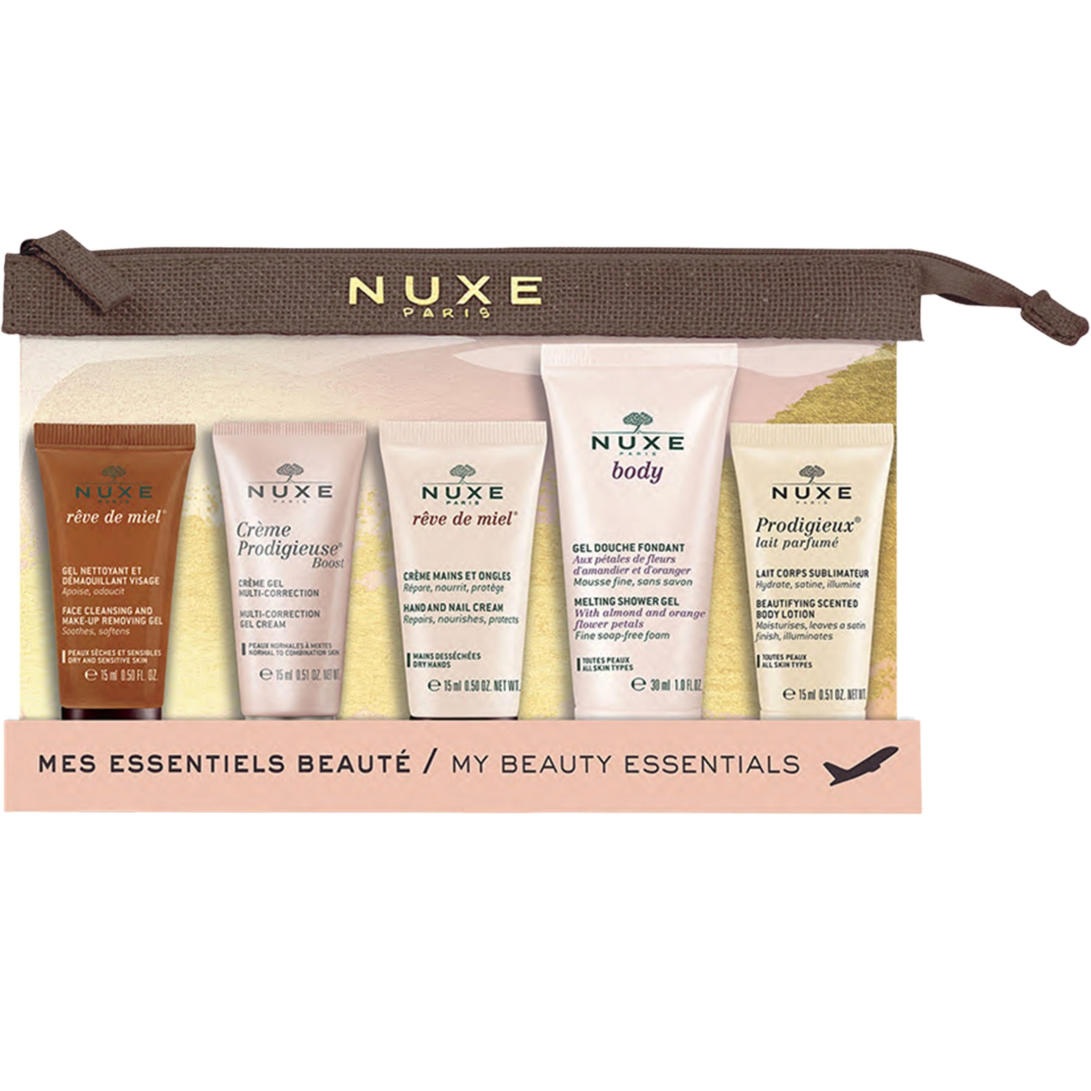 Nuxe My Beauty Essentials Travel Kit Σετ Ταξιδίου Με Αδιάβροχο Νεσεσέρ & 5 Travel Sizes Προϊόντα