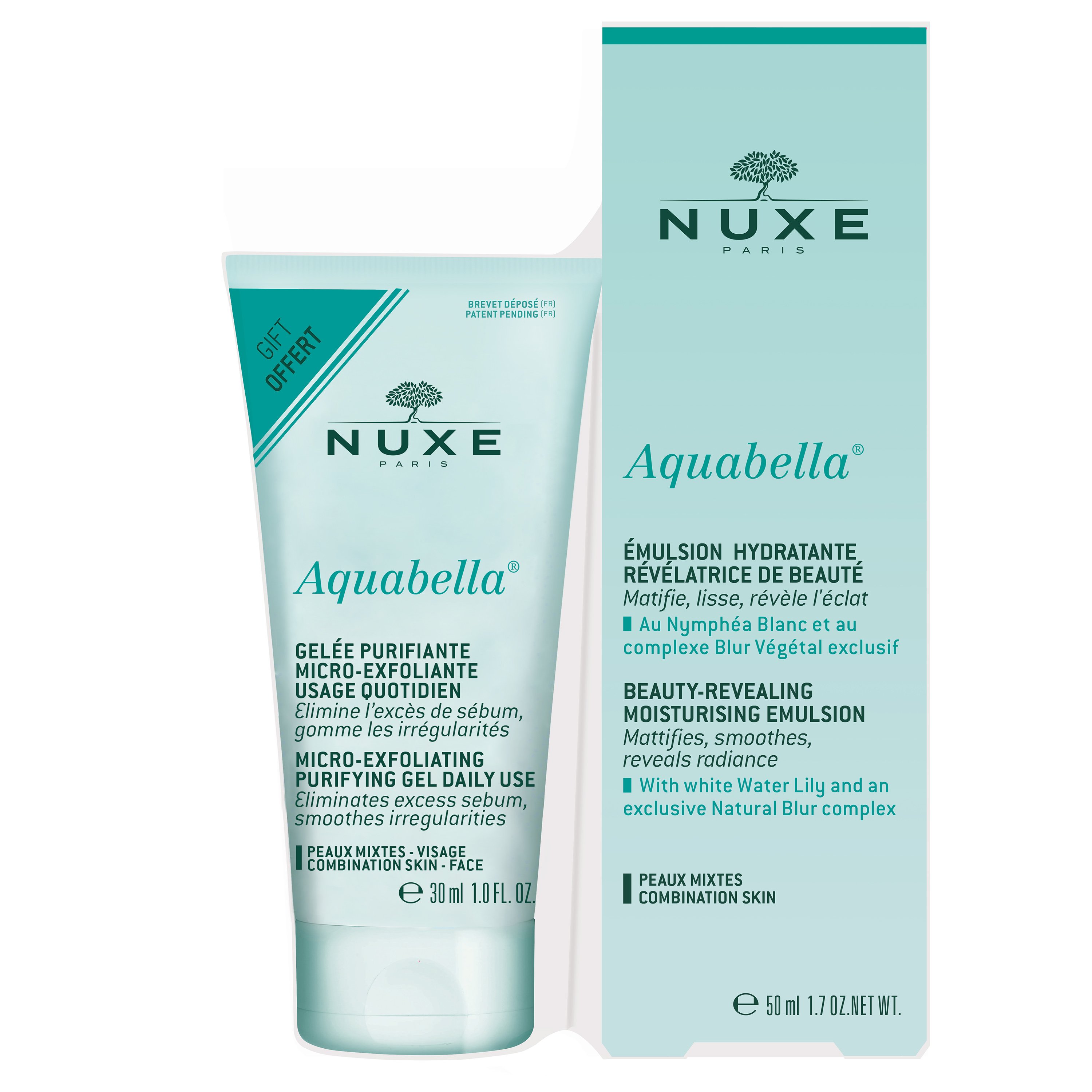 Nuxe Promo Aquabella Beauty Revealing Moisturising Emulsion 50ml & Δώρο Aquabella Micro-Exfoliating Purifying Gel Daily Use 30ml