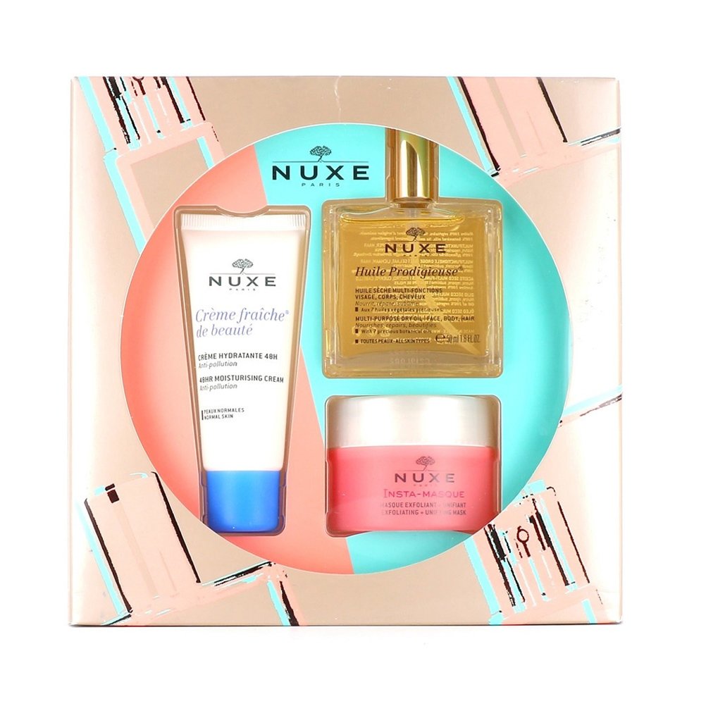Nuxe Promo Huile Prodigieuse 50ml & Insta Masque Exfoliant 50ml & Creme Fraiche de Beaute 48h Moisturising Cream 30ml