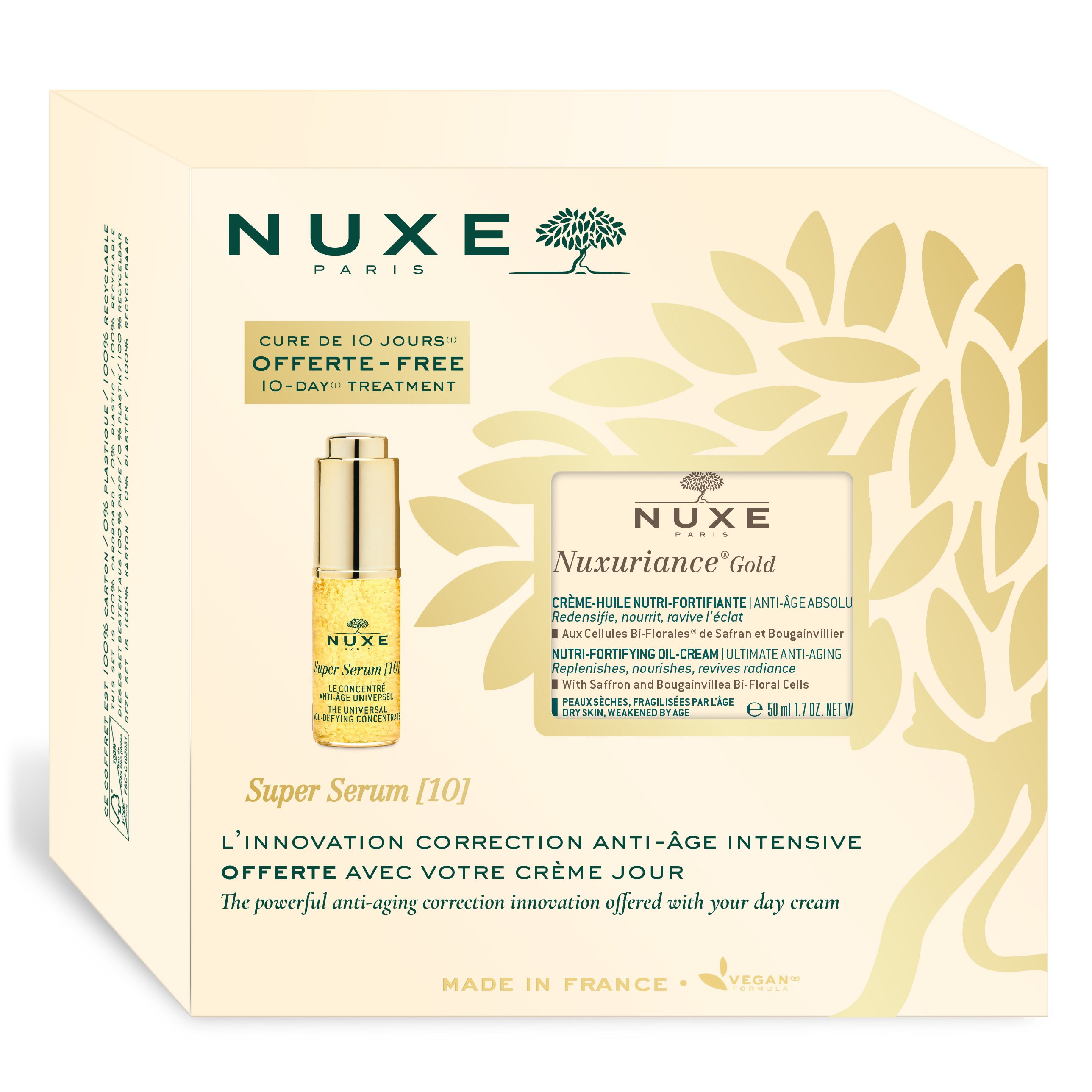 Nuxe Gift Pack Nuxuriance Gold Nutri-Fortifying Oil-Cream for Dry Skin 50ml & Δώρο Super Serum 10, 5ml