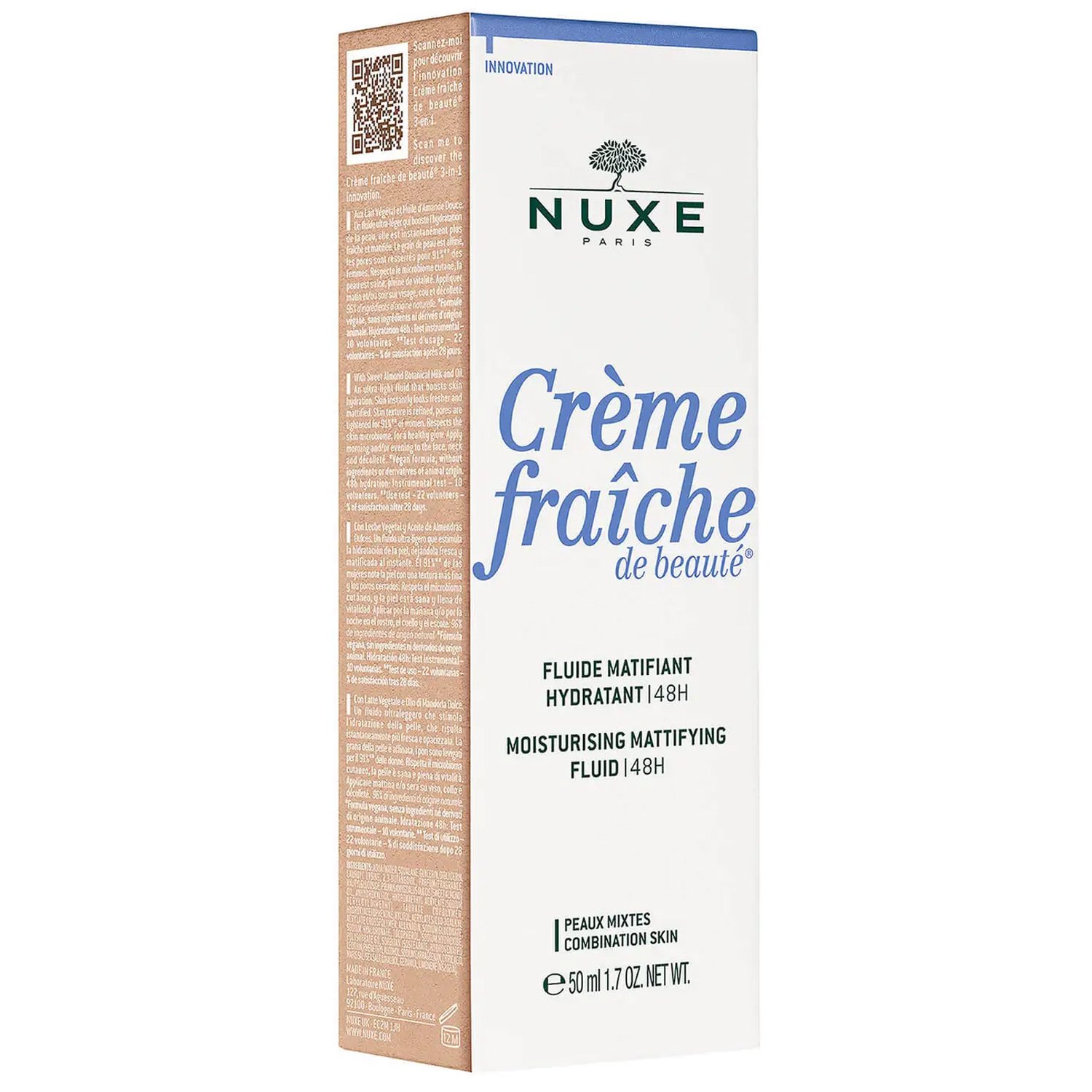 Nuxe Creme Fraiche de Beaute 48H Moisturising Mattifying Fluid Λεπτόρρευστη Κρέμα Προσώπου 48ωρης Ενυδάτωσης με Ματ Αποτέλεσμα για Μεικτή Επιδερμίδα 50ml