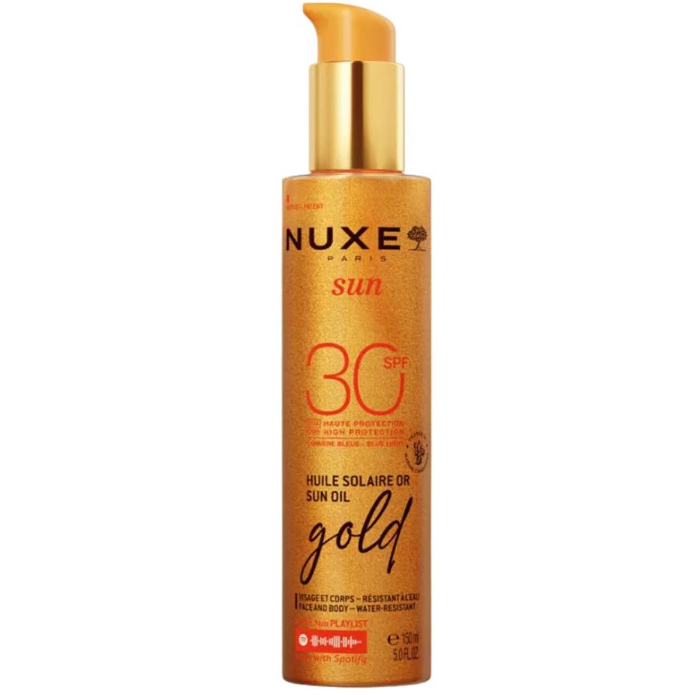 Nuxe Nuxe Sun Oil Gold Spf30 Ιριδίζον Αντηλιακό Λάδι Υψηλής Προστασίας για Πρόσωπο & Σώμα 150ml