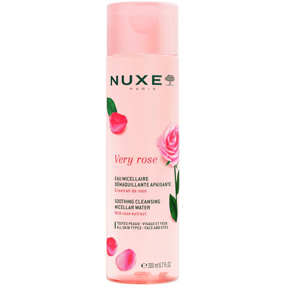 Nuxe Nuxe Very Rose Soothing Cleansing Micellar Water Μικυλλιακό Νερό Καθαρισμού & Ντεμακιγιάζ Προσώπου - Ματιών με Εκχύλισμα Τριαντάφυλλου, Κατάλληλο για Όλους τους Τύπους Επιδερμίδας 200ml
