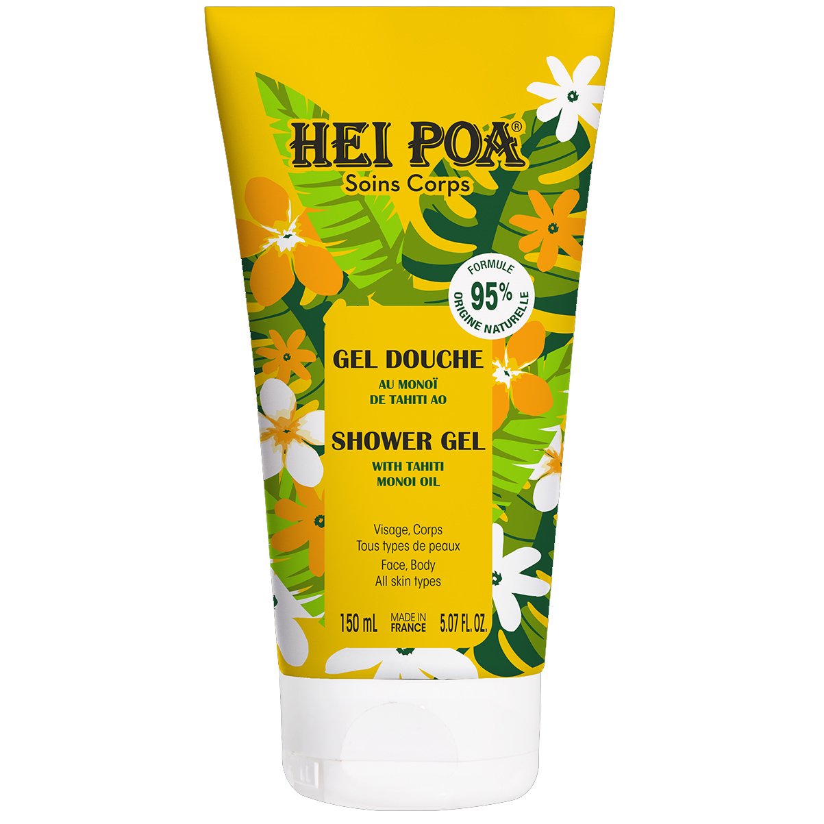 Hei Poa Soins Corps Hair & Body Shampoo Gel Καθαρισμού Μαλλιών, Σώματος & Προσώπου με Λάδι Monoi 150ml