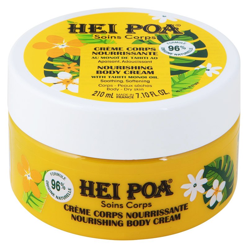 Hei Poa Nourishing Body Cream with Tahiti Monoi Oil Θρεπτική Κρέμα Σώματος με Λάδι Monoi Ιδανική για Ξηρό Δέρμα 210ml