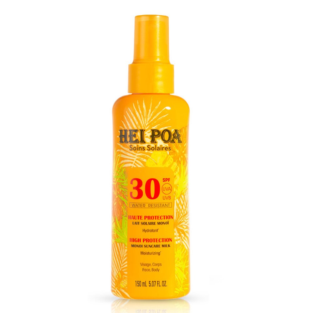 Hei Poa Soins Solaires Lait De Monoi Tiare Spf30 Αντηλιακό Γαλάκτωμα Προσώπου & Σώματος σε Μορφή Spray Υψηλής Προστασίας 150ml