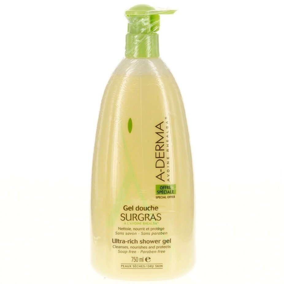 A-Derma Soins Originels Gel Douche Surgras Πλούσιο Gel Καθαρισμού για Ξηρά Δέρματα, Πρόσωπο-Σώμα 750ml