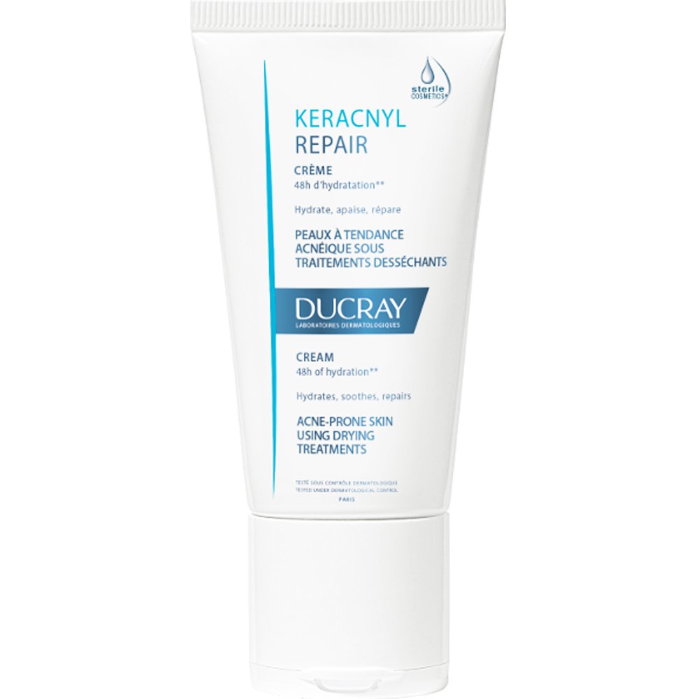 Ducray Kerancyl Repair Cream Κρέμα Προσώπου για Δέρμα με Τάση Ακμής που Επανορθώνει & Καταπραΰνει την Επιδερμίδα Χαρίζοντας Ενυδάτωση Έως 48 Ώρες 50ml