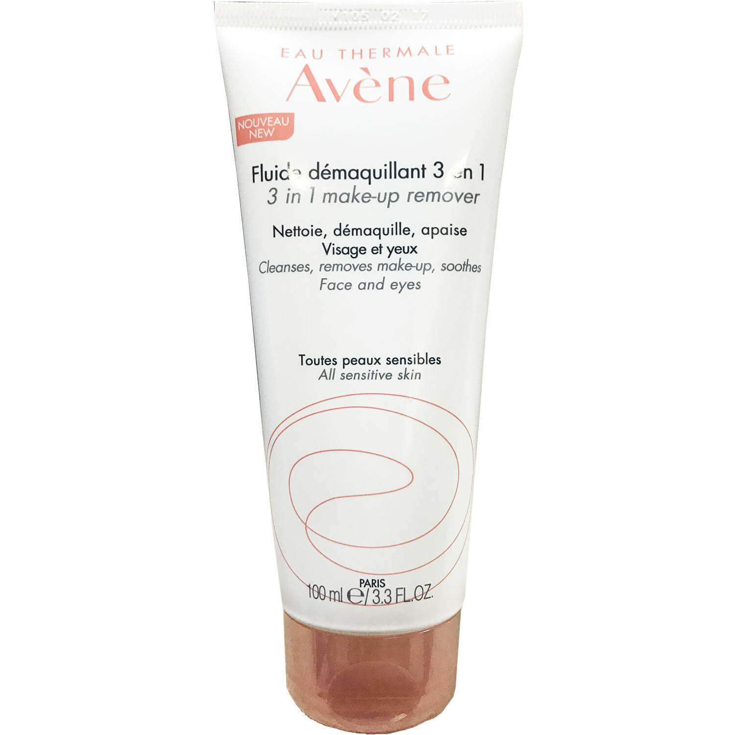 Avene Fluide Démaquillant 3-in-1 Γαλάκτωμα Ντεμακιγιάζ για Πρόσωπο, Μάτια & Χείλη Χωρίς Ξέπλυμα 100ml