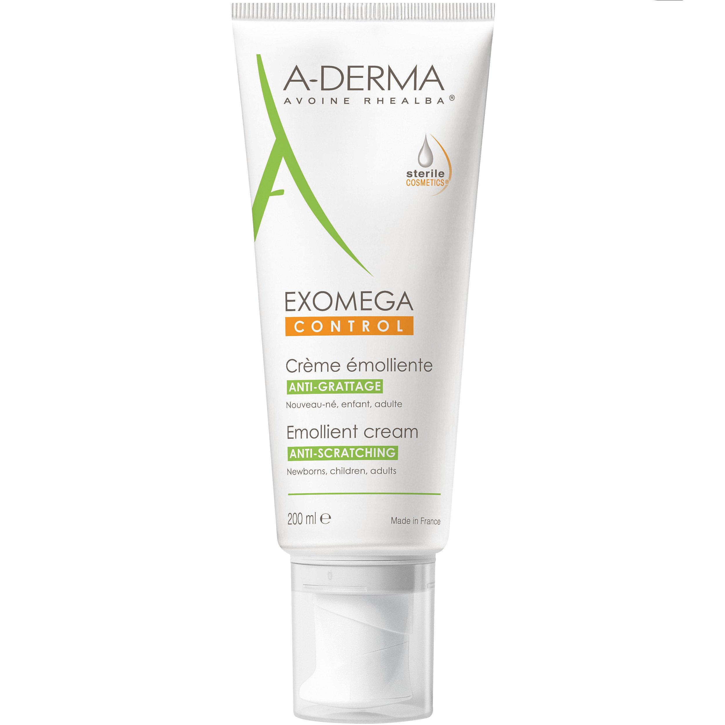 A-Derma Exomega Control Anti-Scratching Emollient Cream Μαλακτική Κρέμα για το Ατοπικό & Πολύ Ξηρό Δέρμα για Όλη την Οικογένεια 200ml
