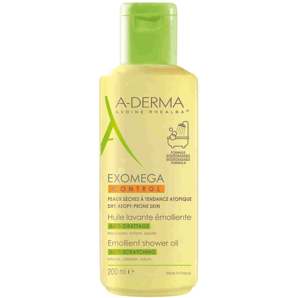 Exomega Control Huile Nettoyante 200ml – A-derma,Μαλακτικό Λάδι Καθαρισμού, Κατάλληλο Ακόμα και για τα πιο Ξηρά Δέρματα
