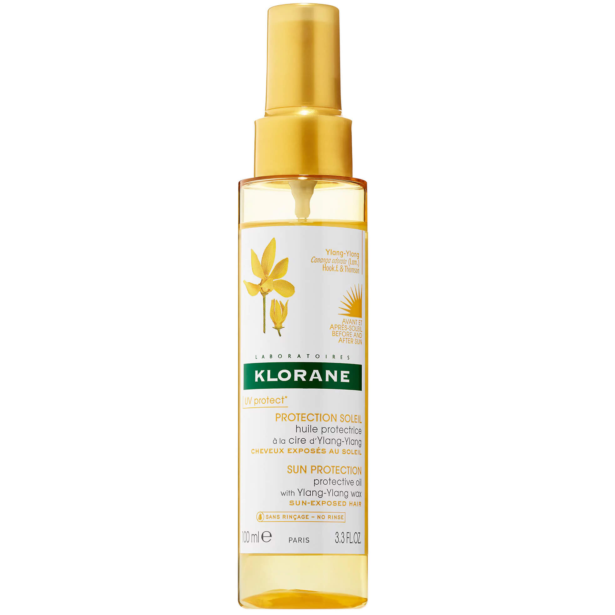 Klorane Huile Soin Soleil Ylang Ylang Αντηλιακό Λάδι σε Spray για Προστασία των Μαλλιών από την Έκθεση στον Ήλιο 100ml