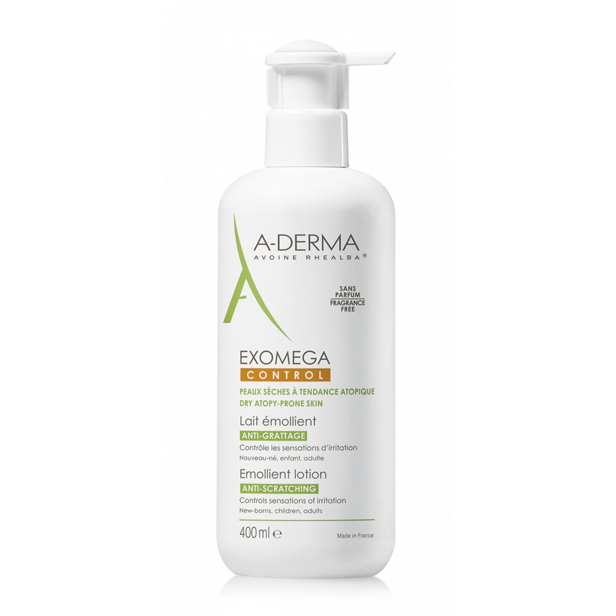 A-Derma Exomega Control Lait Emollient Lotion Μαλακτικό Γαλάκτωμα Προσώπου & Σώματος για Ατοπικό ή Πολύ Ξηρό Δέρμα 400ml