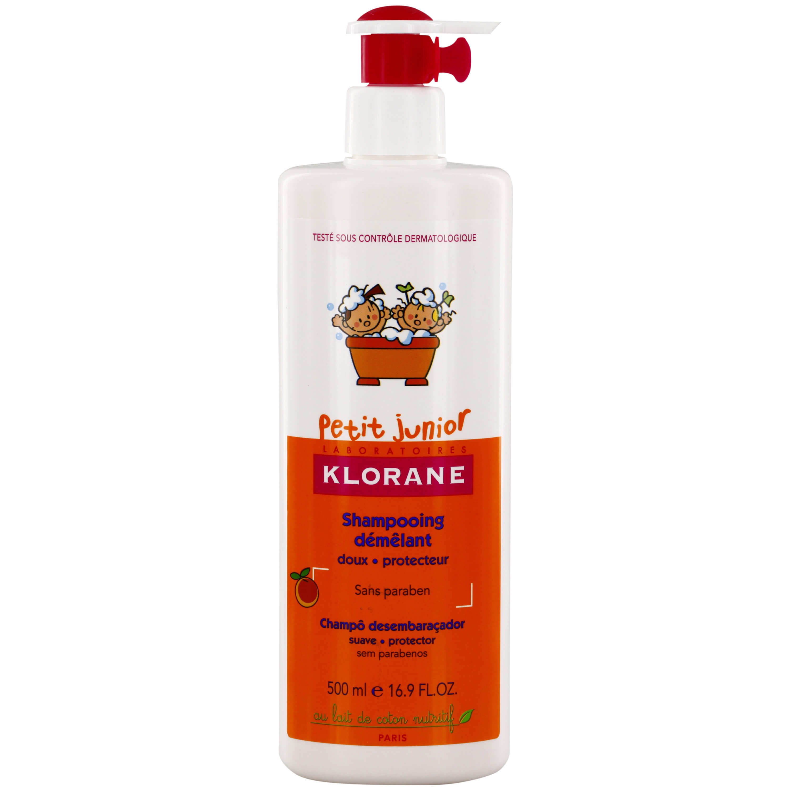 Klorane Petit Junior Shampooing Demelant Απαλό Παιδικό Σαμπουάν με Ροδάκινο 500ml