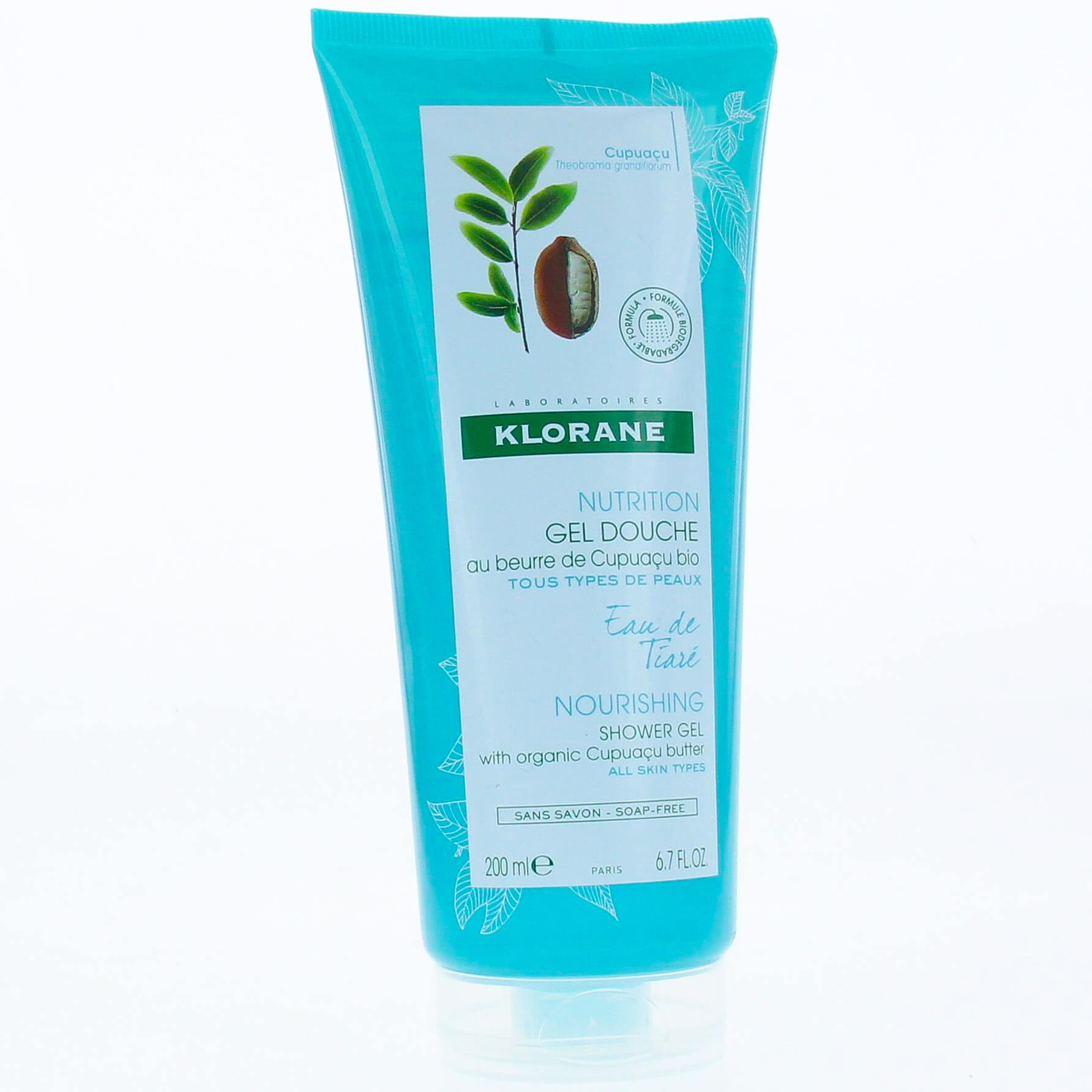 Klorane Nourishing Shower Gel with Organic Cupuacu Butter & Tiare Water Απαλό Αφρόλουτρο με Άρωμα Νερού Γαρδένιας 200ml