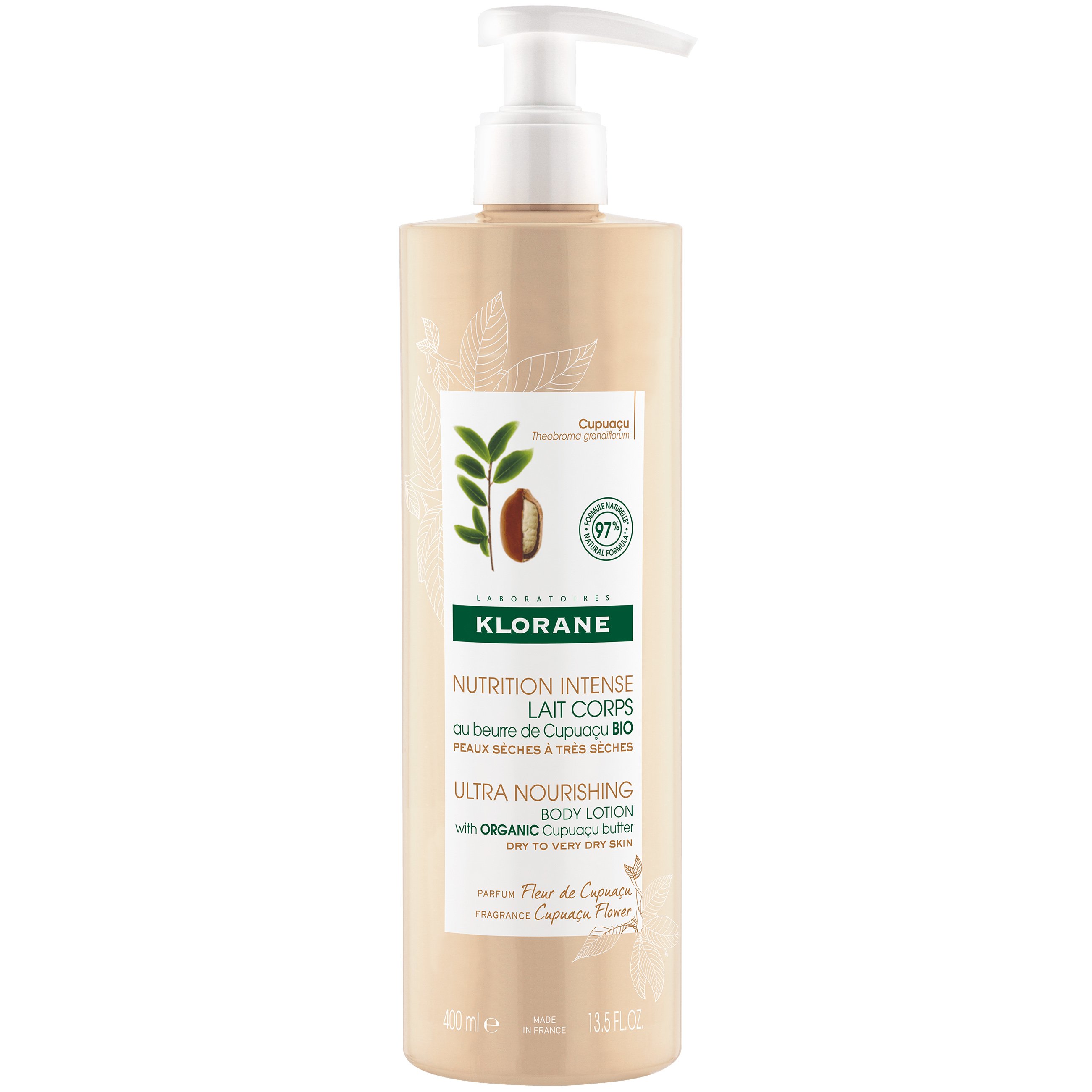 Klorane Ultra Nourishing Body Lotion with Organic Cupuacu Butter Γαλάκτωμα Σώματος Εντατικής Θρέψης με Βιολογικό Βούτυρο Cupuacu για Ξηρό έως Πολύ Ξηρό Δέρμα 400ml