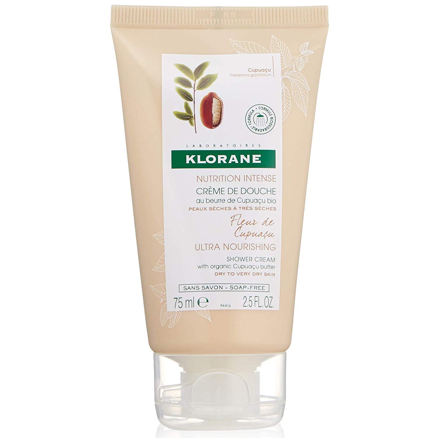 Klorane Travel Size Ultra Nourishing Shower Cream with Organic Cupuacu Butter Θρεπτικό Κρεμοντούς για Πολύ Ξηρές Επιδερμίδες 75m