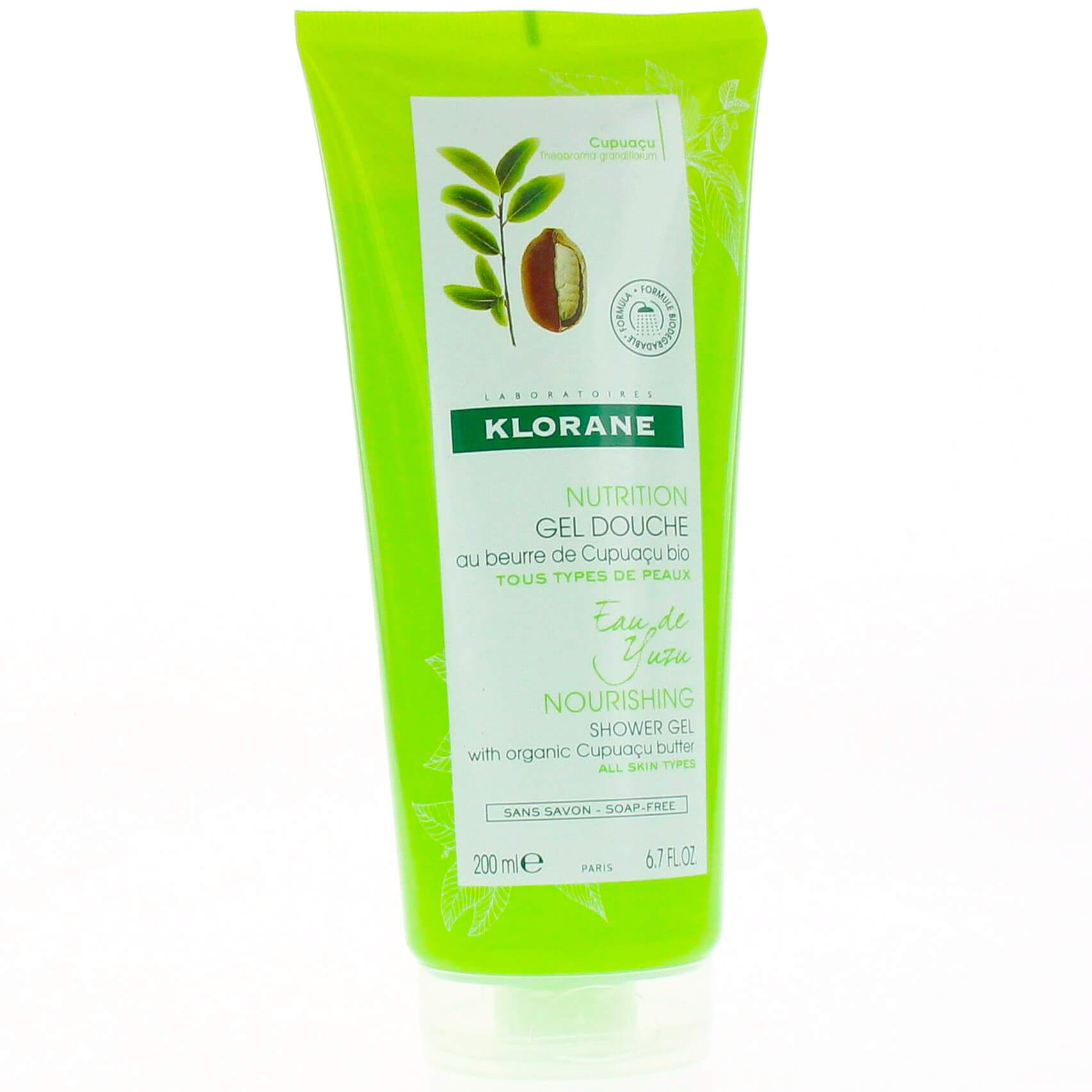 Klorane Nourishing Shower Gel with Organic Cupuacu Butter & Yuzu Infusion Απαλό Αφρόλουτρο με Νερό Yuzu 200ml