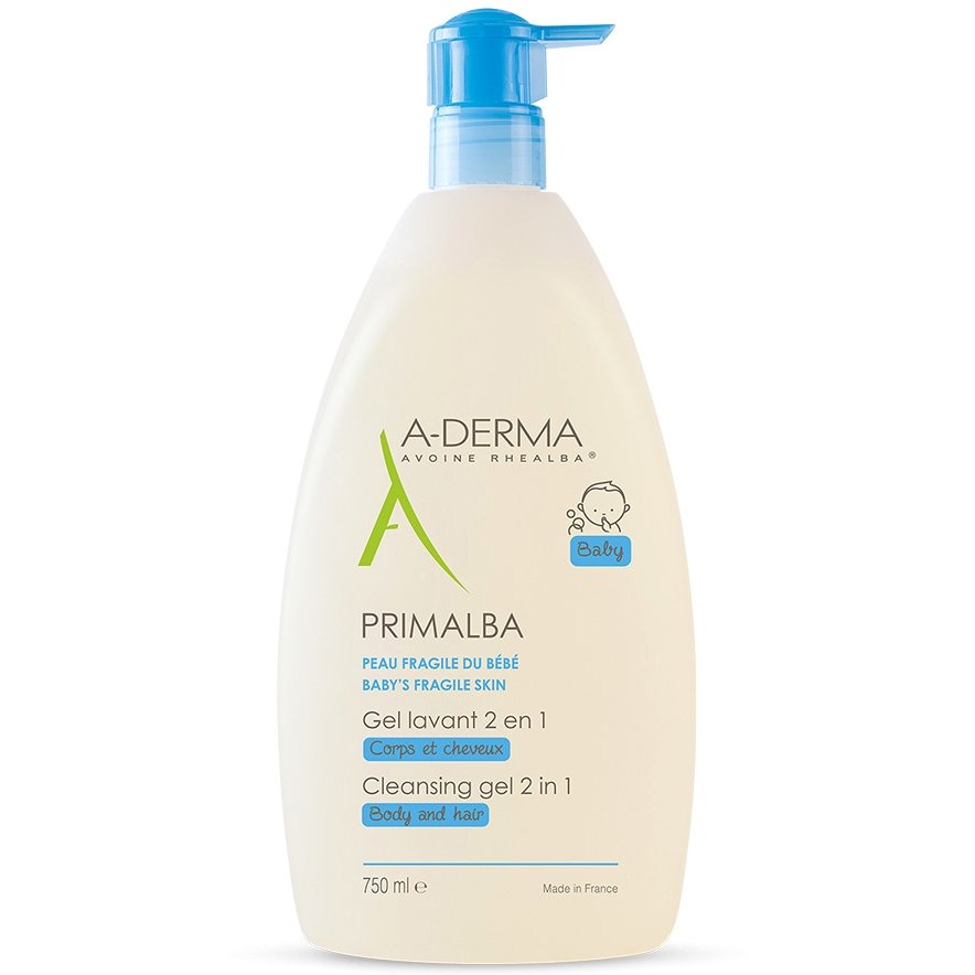 A-Derma Primalba Baby Cleansing Gel 2 in 1 Body & Hair Απαλό Καθαριστικό Gel για Σώμα και Μαλλιά 750ml